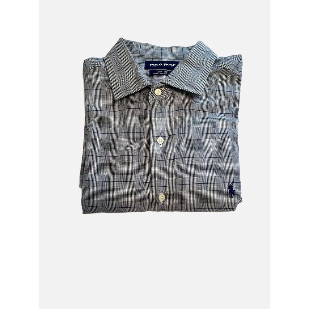 Polo Golf Ralph Lauren Westerton Blue Plaid Long Sleeve Button Up Shirt Size XXL